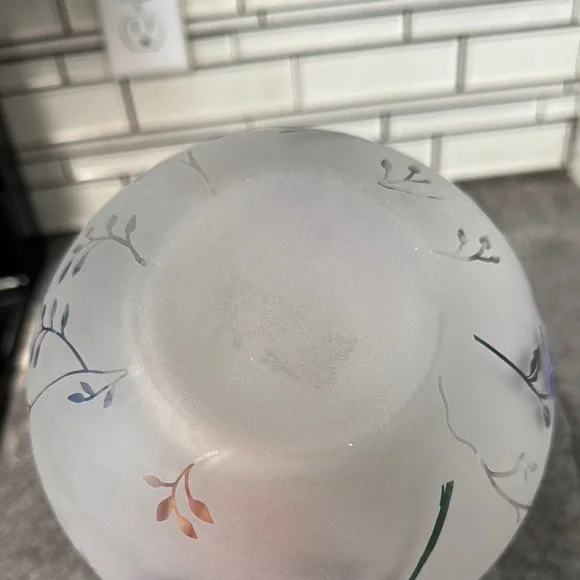 Lenox butterfly meadow Frosted Glass with ode bowl non lead crystal 6” - Picture 8 of 8